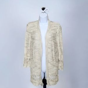 Chico's Oatmeal Beige Open Front Cardigan